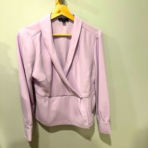 J. Crew faux-wrap top in Crepe size 4 in Cloud Purple